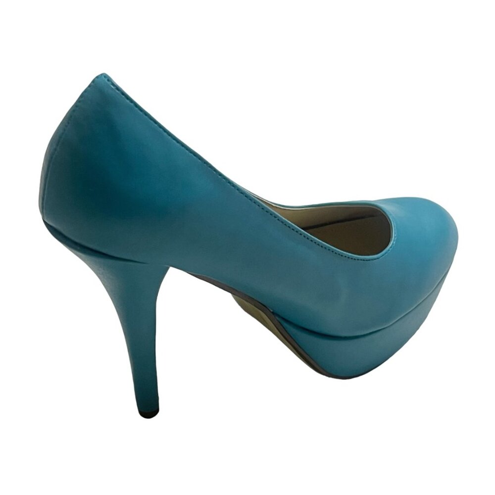 Turquoise Platform High Heel Pumps | Stiletto Dress Shoes - Picture 8 of 8
